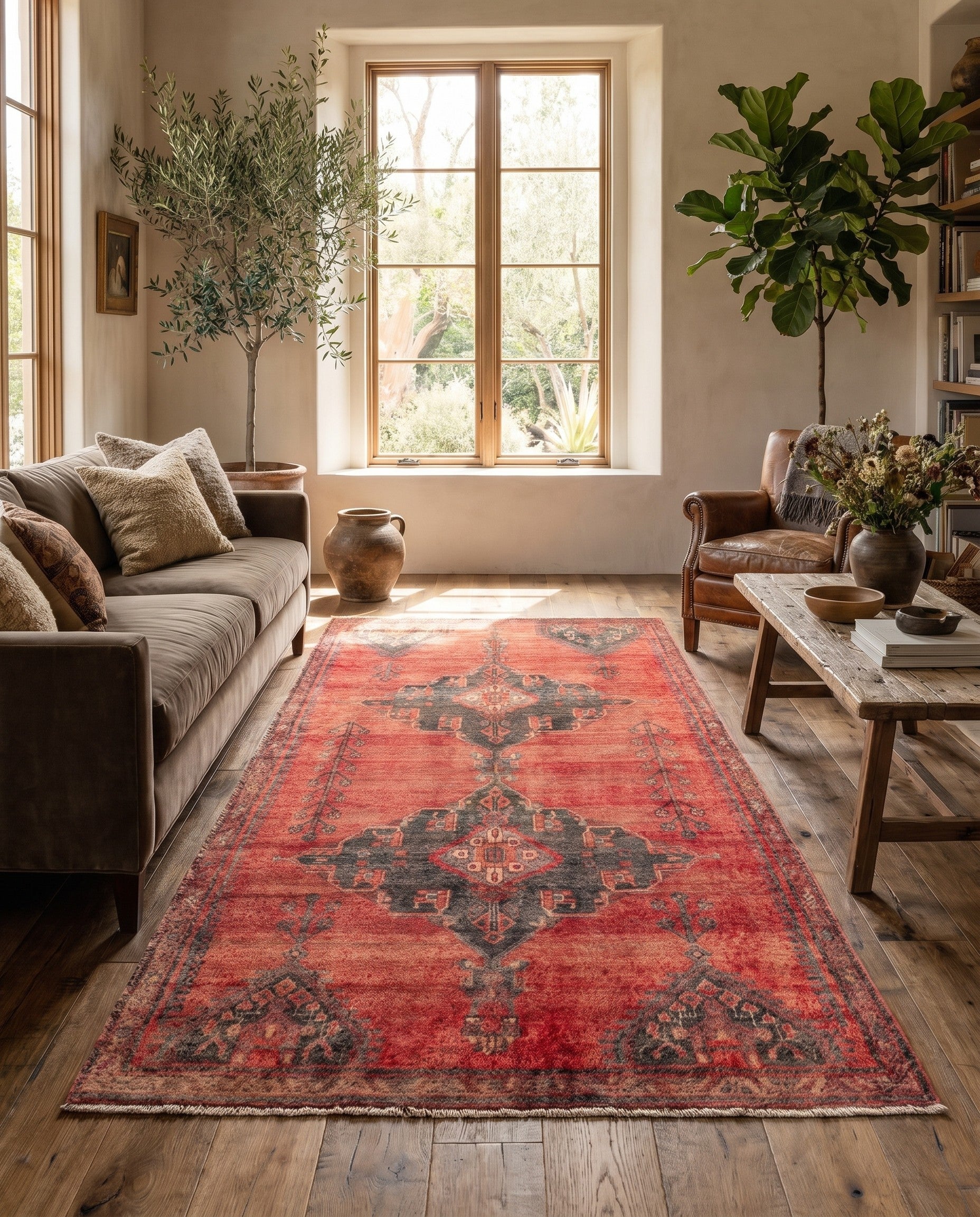 4' 7 x 8' 7 Hand Knotted Ultra Vintage Persian Wool Rug
