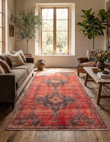 4' 7 x 8' 7 Hand Knotted Ultra Vintage Persian Wool Rug