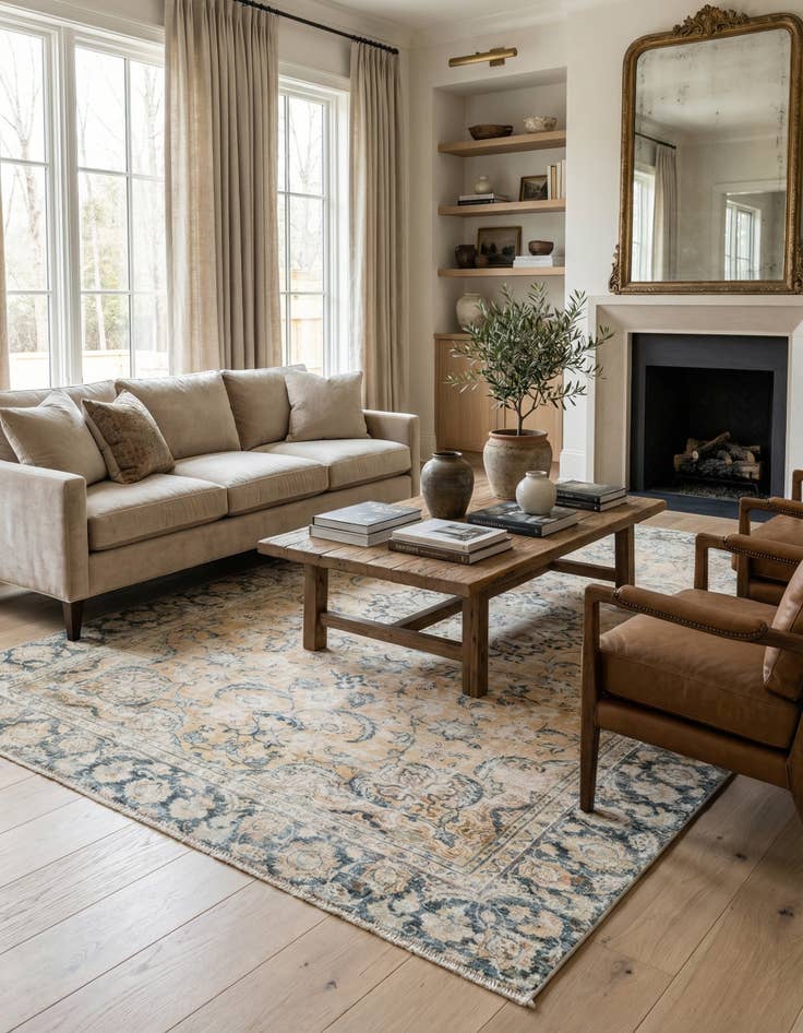 Detail image of  6' 6 x 10'  Hand Knotted Ultra Vintage Persian Wool Rug