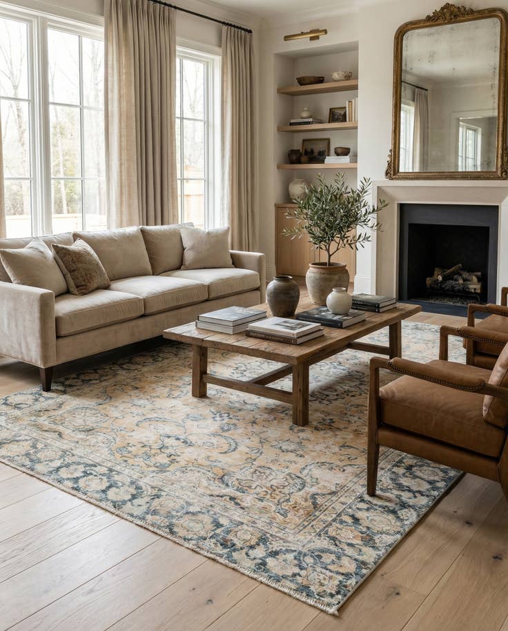 Detail image of 6' 6 x 10' Hand Knotted Ultra Vintage Persian Wool Rug