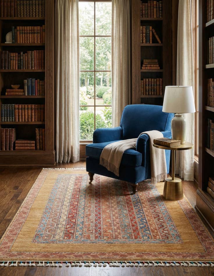 Detail image of 4' 2 x 5' 6  Hand Knotted Ariana Ziegler Rug