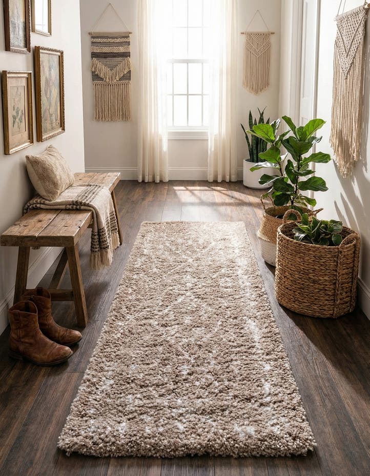 2' 7 x 10' Moroccan Shag Runner Rug