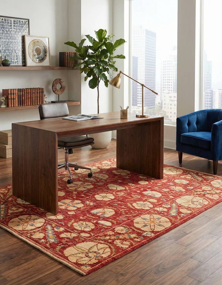 Detail image of 5' 8 x 8' 1  Hand Knotted Ariana Ziegler Oriental Rug