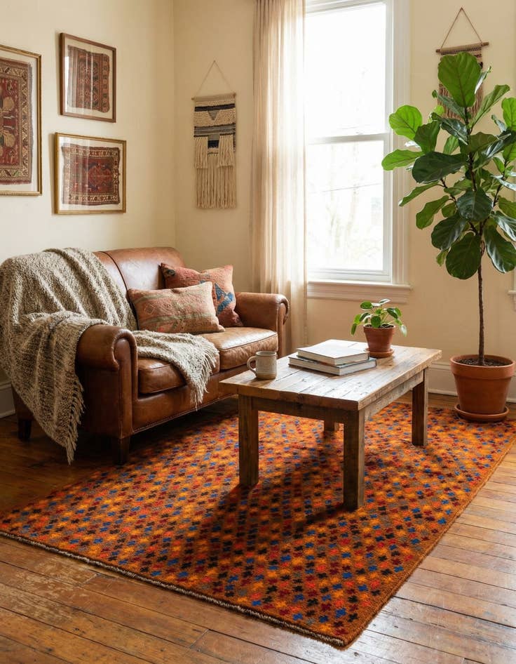 Detail image of 4' x 6' Hand Knotted Balouch Wool Rug