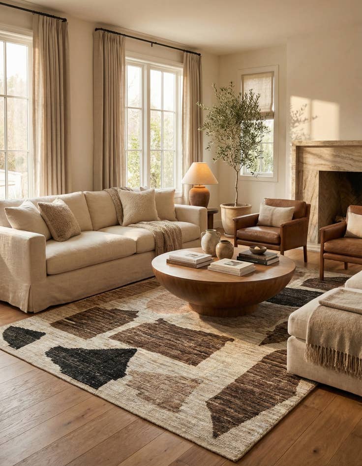 Detail image of 8' x 11'  Hand Knotted Moroccan Wool Rug