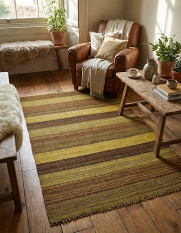 4' 1 x 5' 8 Hand Woven Kilim Afghan Wool Rug