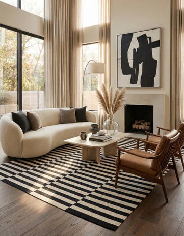 8' 2 x 9' 9 Hand Woven Kilim Modern Wool Rug