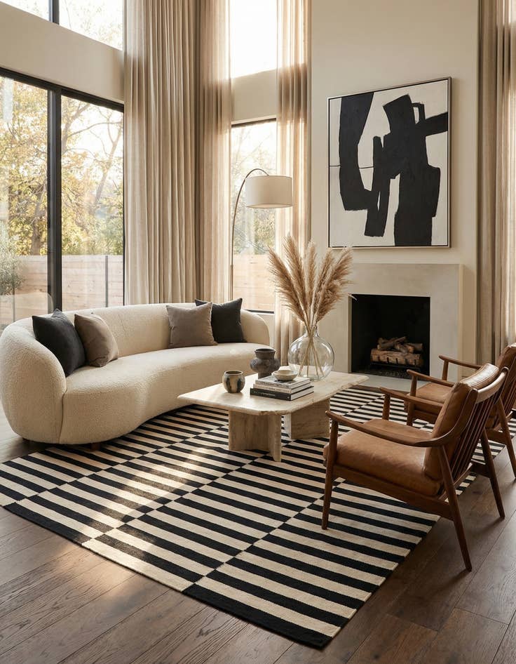 Detail image of  8' 2 x 9' 9  Hand Woven Kilim Modern Wool Rug