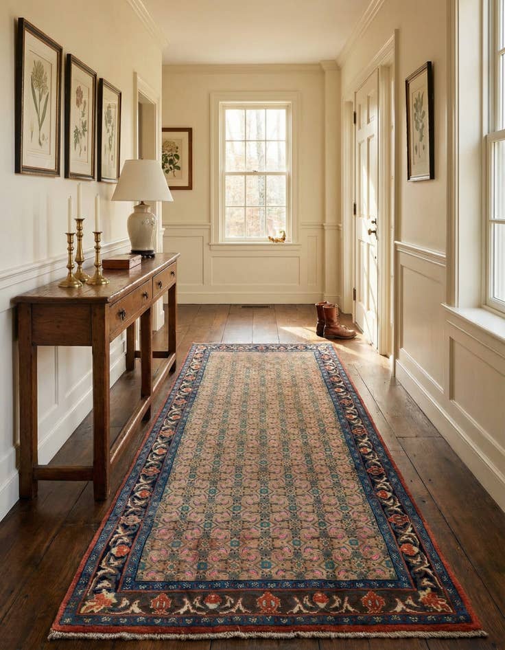 Detail image of  5' 2 x 10' 2  Hand Knotted Farahan Persian Wool Runner Rug