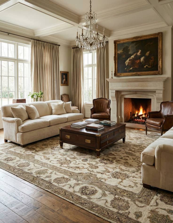 Detail image of 9' 9 x 12' 6  Hand Knotted Vintage Royal Persian Wool Rug