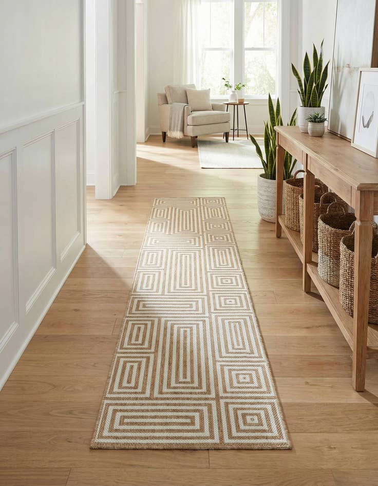 Detail image of 2' 7 x 12' Easy-Clean Modern Indoor / Outdoor Runner Rug