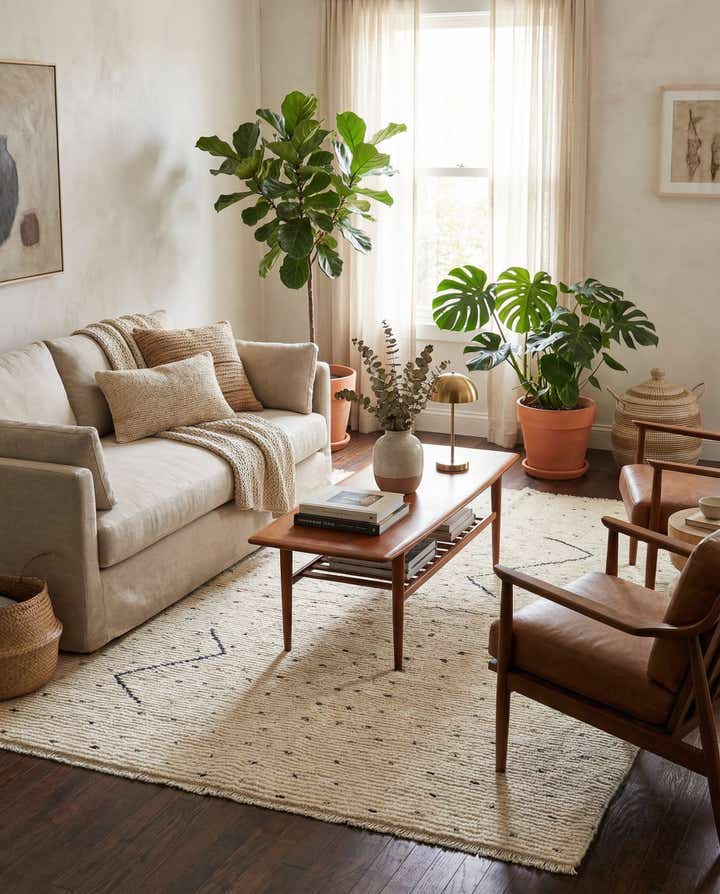 5' 7 x 7' 9 Hand Knotted Moroccan Wool Rug