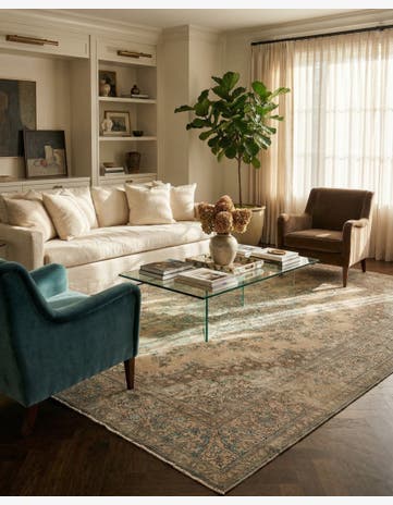 9' 8 x 12' 7 Hand Knotted Ultra Vintage Persian Wool Rug