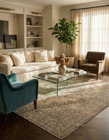 9' 8 x 12' 7 Hand Knotted Ultra Vintage Persian Wool Rug