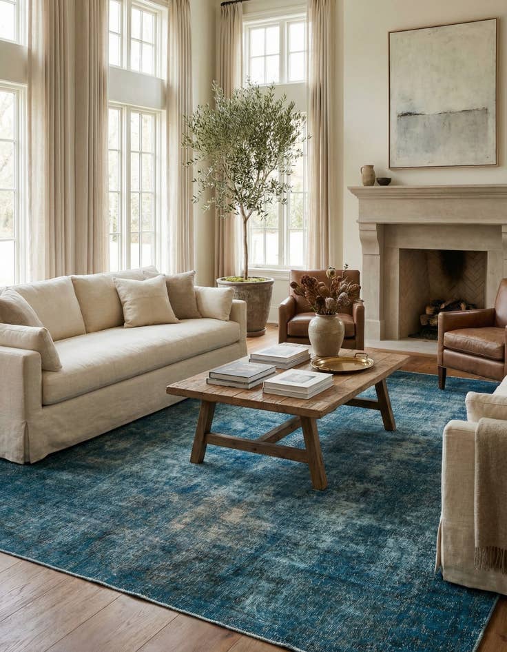 Detail image of 9' 6 x 9' 8  Hand Knotted Ultra Vintage Persian Wool Square Rug