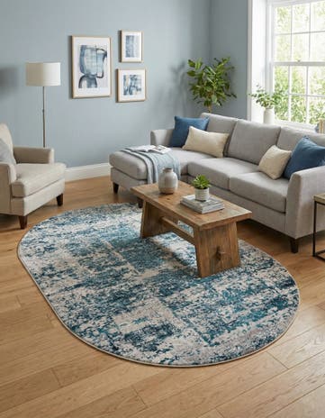 Blue Finsbury Oval Rug