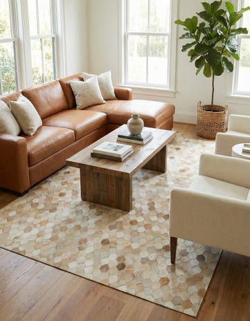 4' 8 x 6' 7 Cowhide Stocks Rug