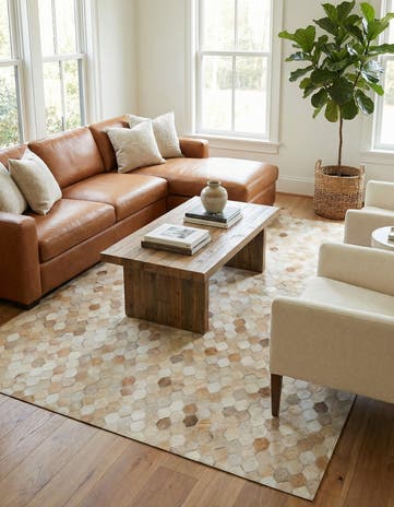 4' 8 x 6' 7 Cowhide Stocks Rug