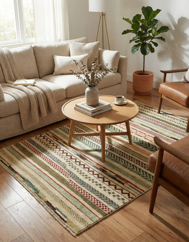 Detail image of  3' 2 x 4' 11  Hand Knotted Darya Rug