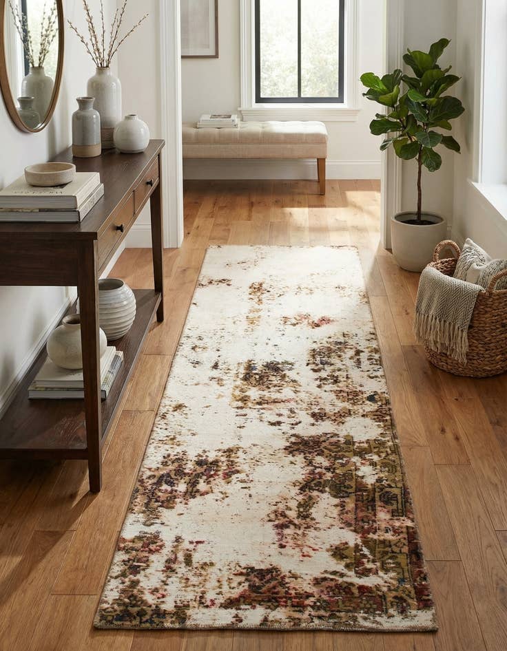 Detail image of 2' 6 x 8' 6  Hand Knotted Ultra Vintage Persian Wool Runner Rug