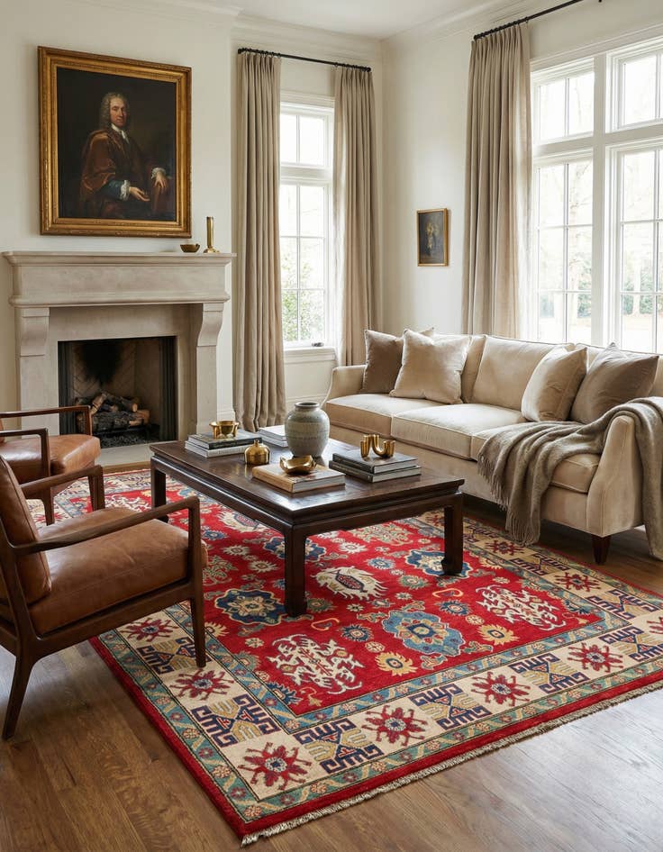 Detail image of 6' 6 x 10' 2  Hand Knotted Kazak Rug