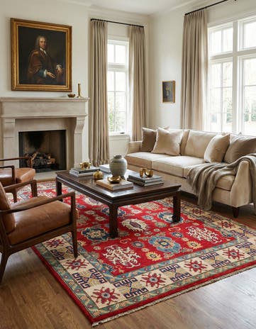 6' 6 x 10' 2 Hand Knotted Kazak Rug