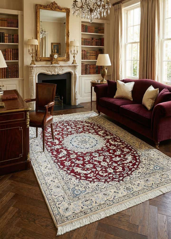 5' 1 x 7' 9 Hand Knotted Nain Persian Rug