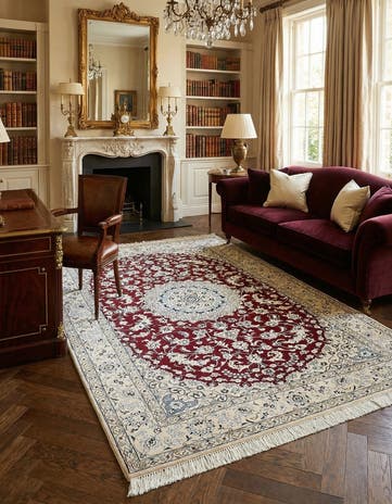 5' 1 x 7' 9 Hand Knotted Nain Persian Rug