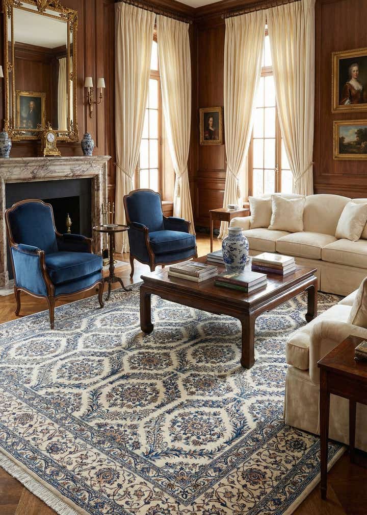 7' 1 x 10' 6 Hand Knotted Nain Rug