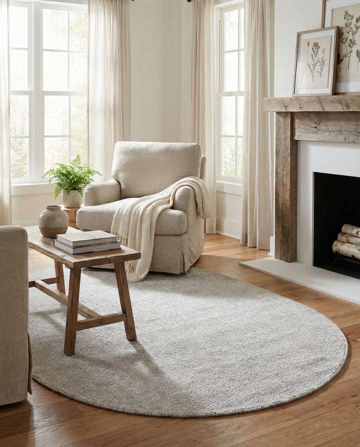 4' 1 x 6' 1 Hand Woven Jill Zarin English Manor Wool Oval Rug