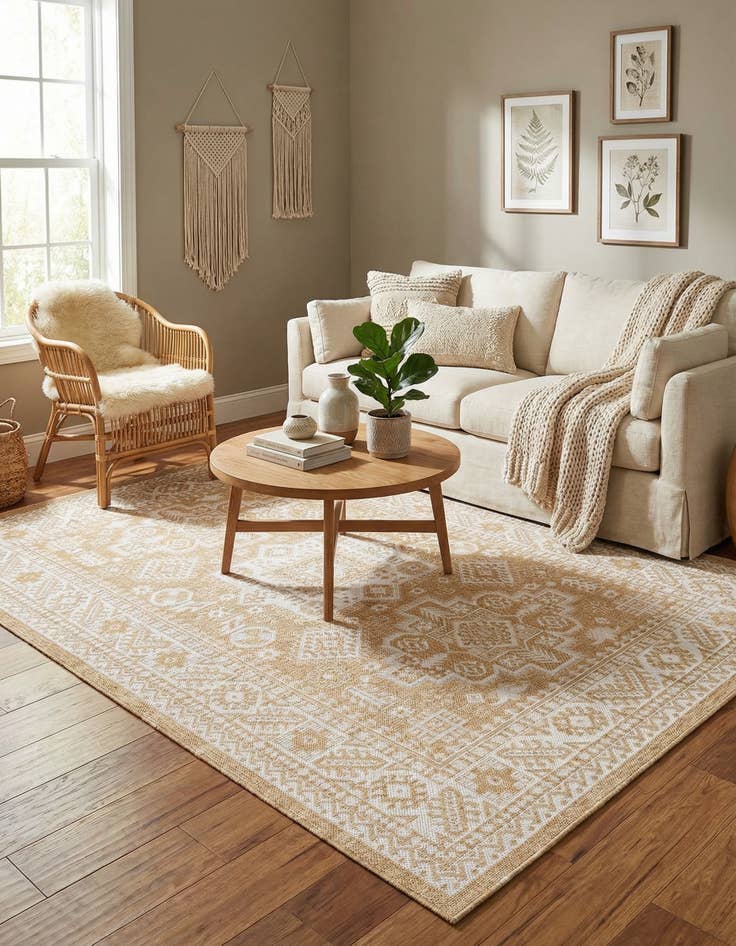 Detail image of 6' x 9'  Washable Aztec Indoor / Outdoor Rug