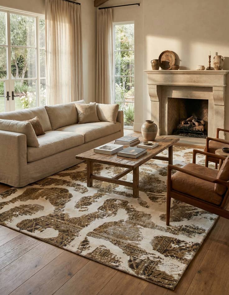 Detail image of 6' x 9' 7  Hand Knotted Ultra Vintage Persian Wool Rug