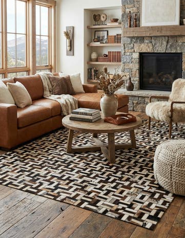 5' 2 x 7' 11 Cowhide - Patchwork Rug