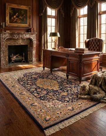 4' 4 x 6' 7 Hand Knotted Kashmir Oriental Wool Rug