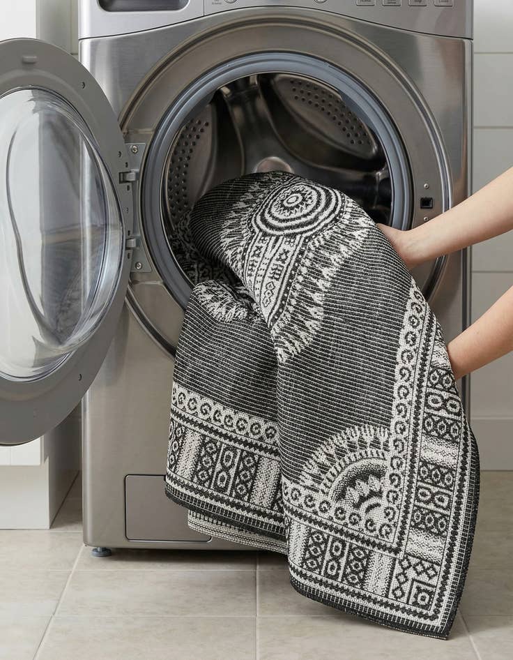 Detail image of 4' x 6'  Washable Traditional Indoor / Outdoor Rug