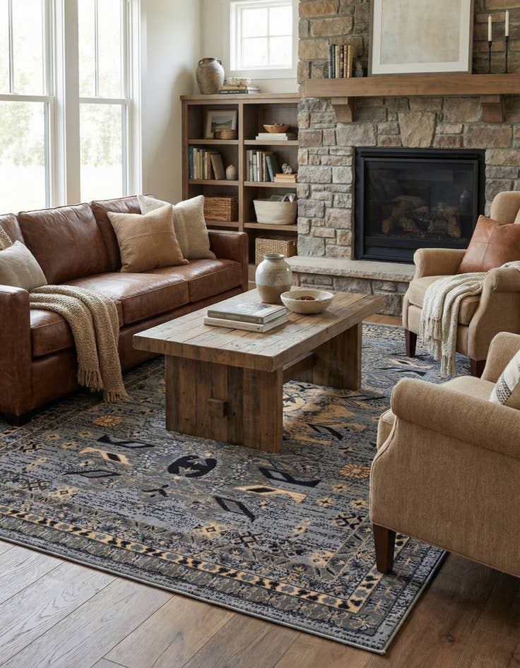 Detail image of  6' x 9' Heris Rug