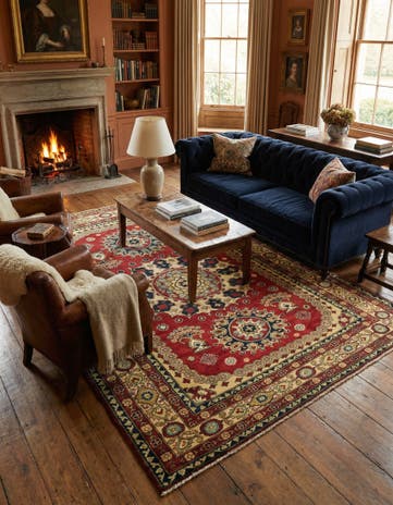 6' 10 x 9' 8 Hand Knotted Kazak Rug