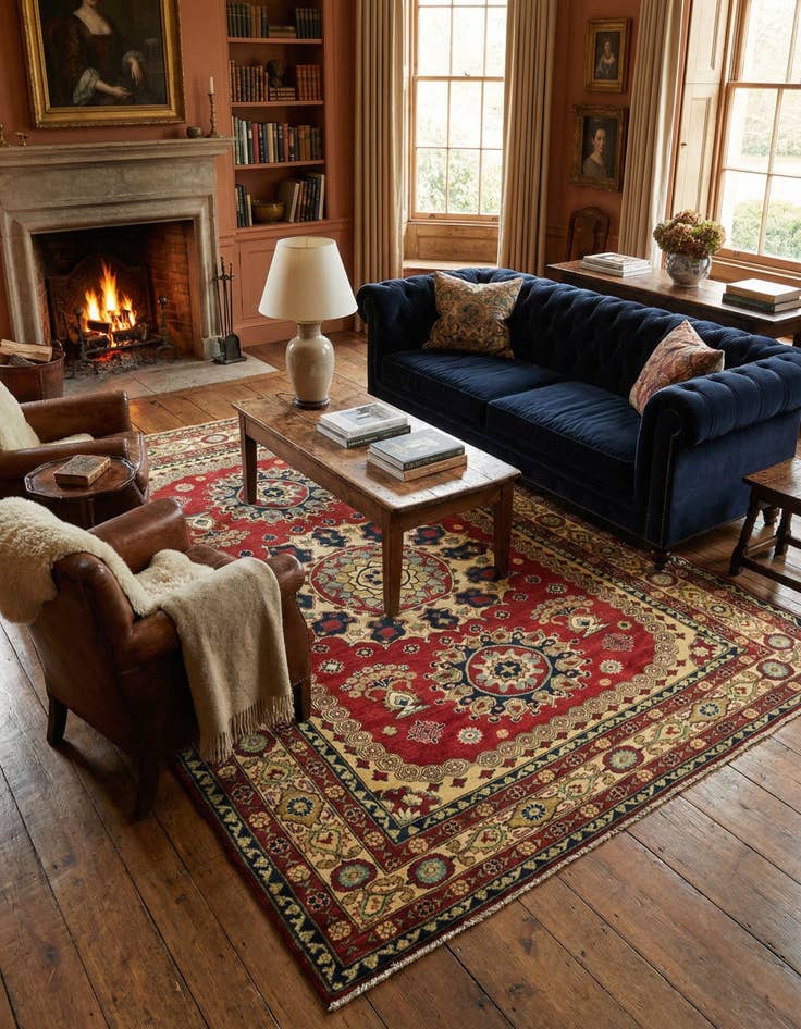 Detail image of  6' 10 x 9' 8  Hand Knotted Kazak Rug