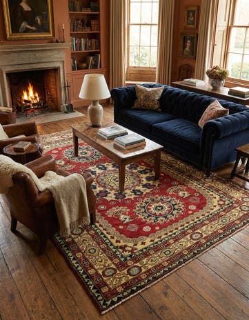 6' 10 x 9' 8 Hand Knotted Kazak Rug