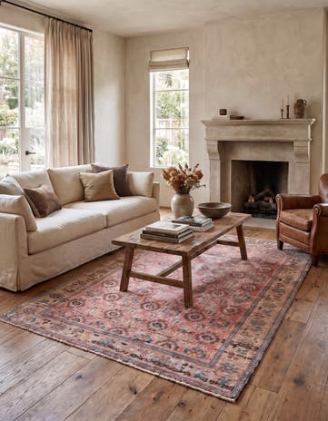 4' 2 x 6' 2 Hand Knotted Ultra Vintage Persian Wool Rug