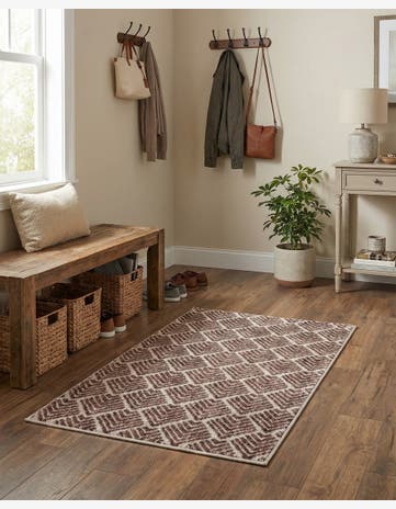 Dusty Rose Eco Trellis Rug