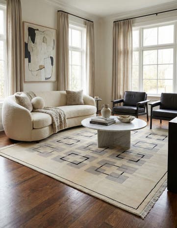 6' 9 x 9' 5 Hand Knotted Darya Wool Rug