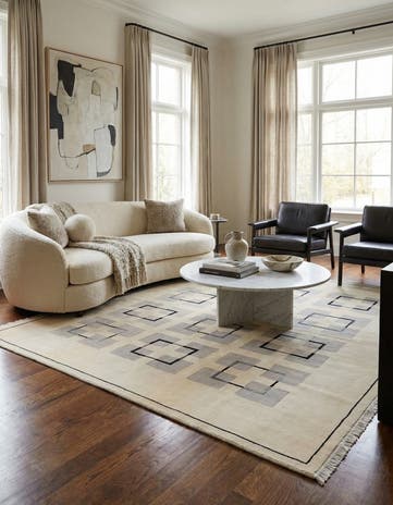 6' 9 x 9' 5 Hand Knotted Darya Wool Rug