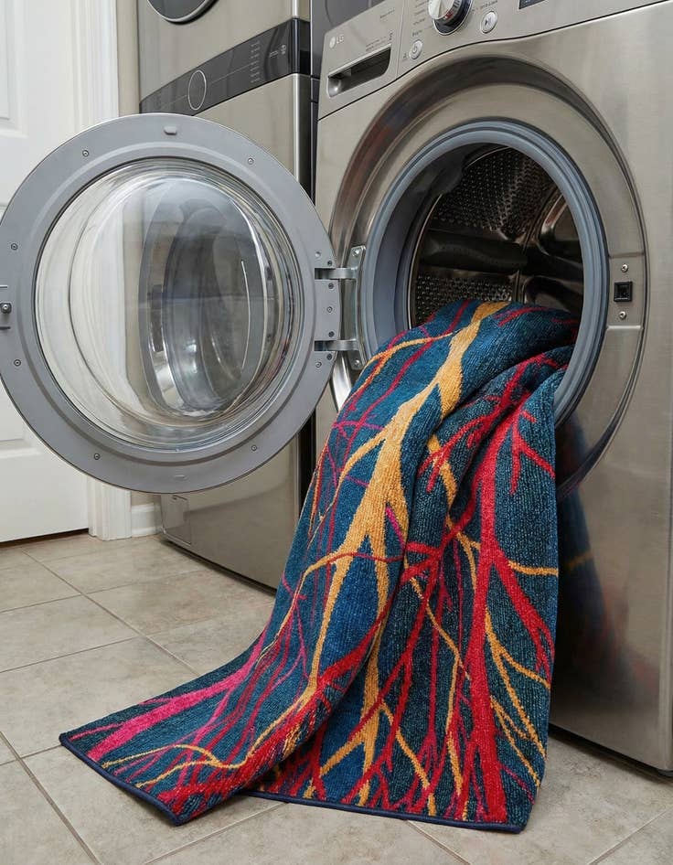 Detail image of  5' x 8'  Washable Hyacinth Rug