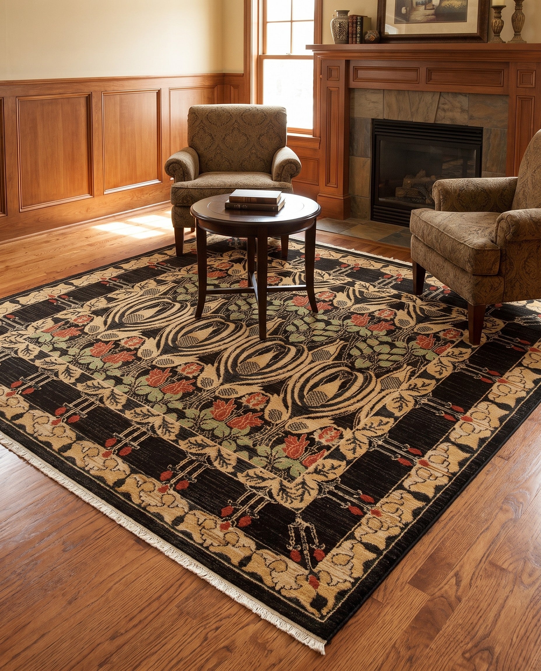 Black Chelsea Square Rug