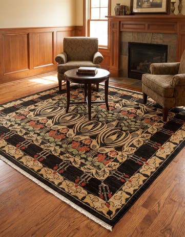 Black Chelsea Square Rug