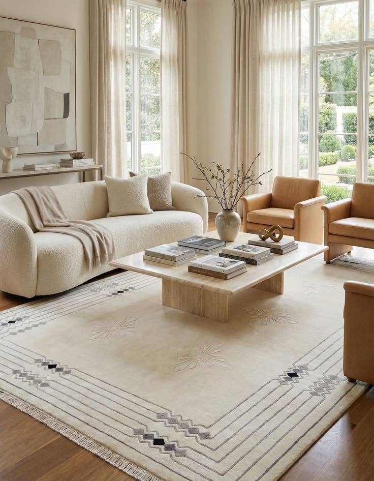 Detail image of  6' 9 x 9' 10  Hand Knotted Darya Wool Rug