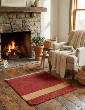 1' 3 x 1' 6 Hand Woven Pillow Wool Square Rug
