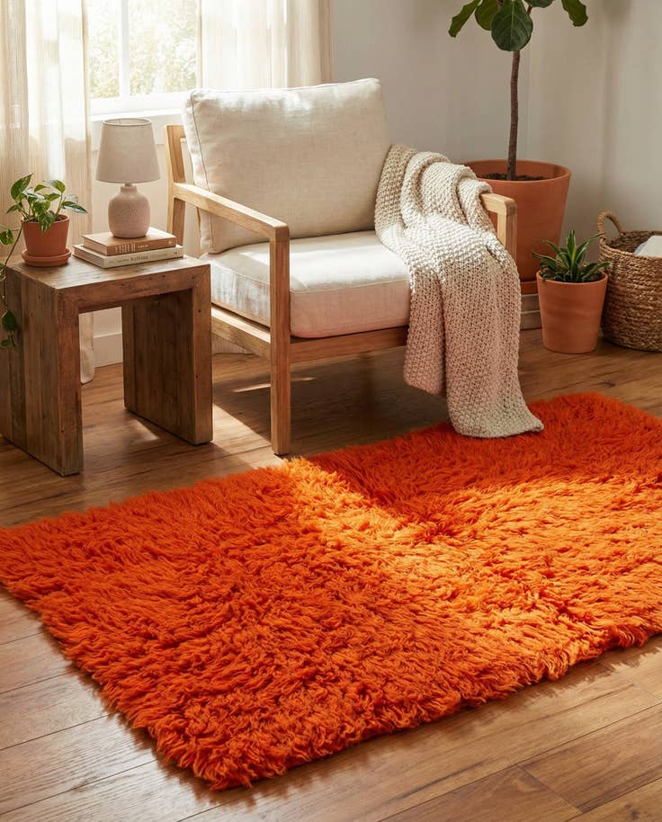 Detail image of 2' 3 x 4' 4 Hand Knotted Moroccan Wool Runner Rug