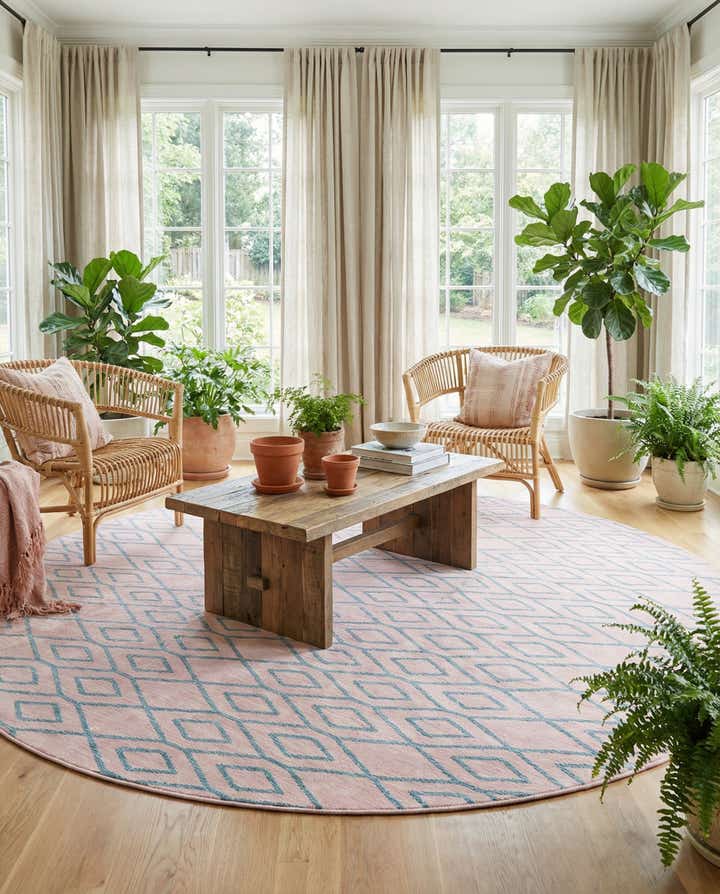 10' 8 x 10' 8 Easy-Clean Jill Zarin Turks and Caicos Indoor / Outdoor Round Rug
